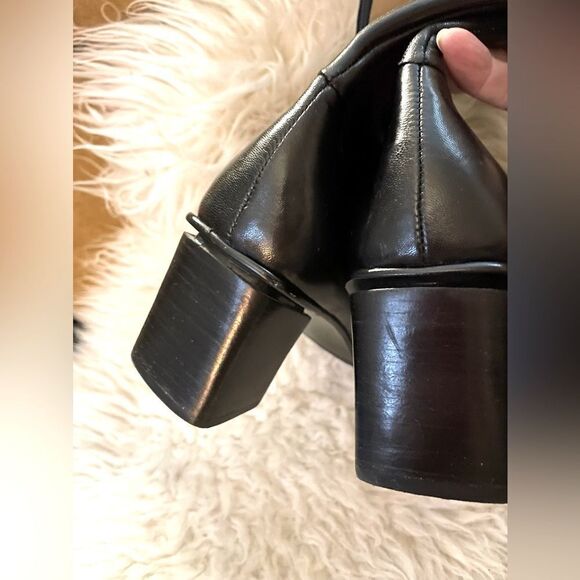 90s Etienne Aigner Impact Ankle Boots Square Toe Black Leather 8.5 N - Picture 6 of 9